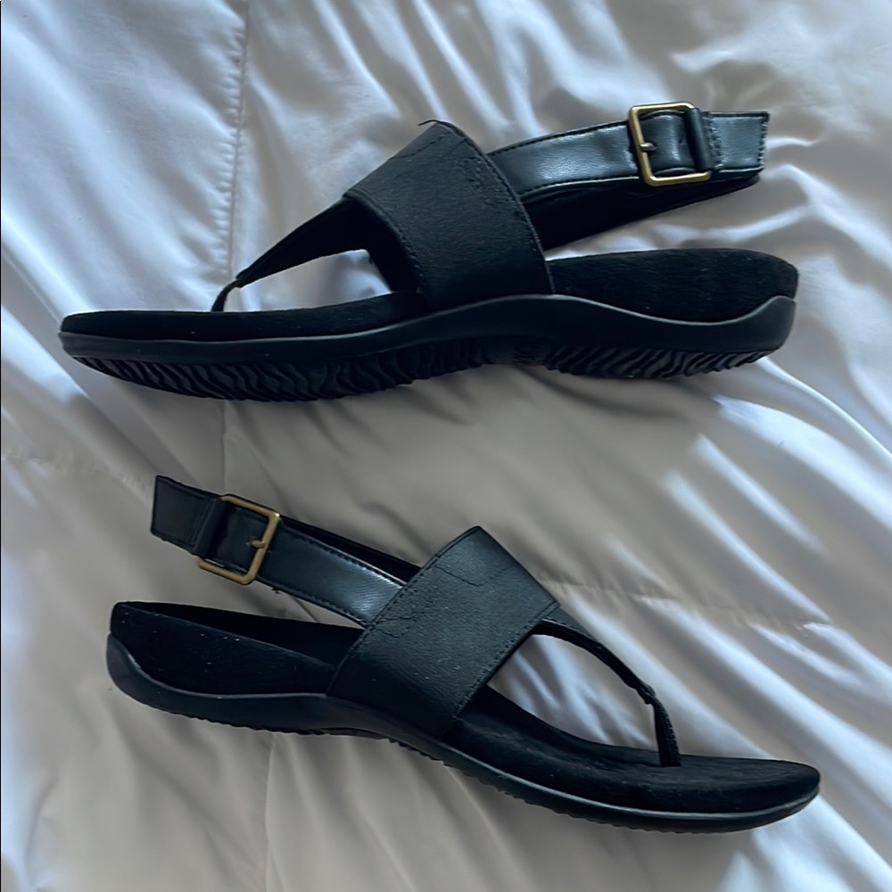 Black Cross-Strap Sandals with Adjustable Ankle Straps